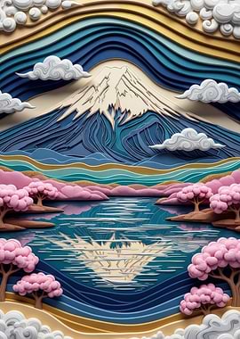 Mount Fuji Layered Landscape