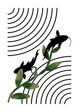 Koi Fish Minimalist Art