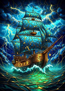 Ship in Stormy Seas