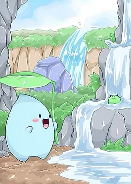 Water Drop Waterfall Scene