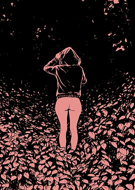 Hooded Figure in Foliage