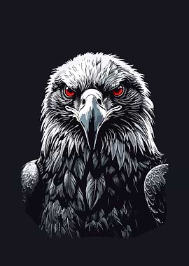 Eagle with Red Eyes Illustration