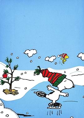 Snoopy and Woodstock Ice Skating
