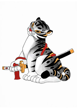 Tiger Samurai Illustration