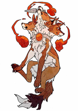 Three-Headed Fox with Spear