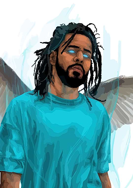 J. Cole Angelic Digital Art Portrait