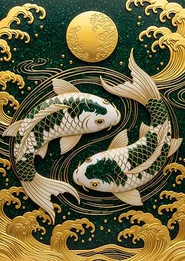 Koi Fish Yin Yang Art