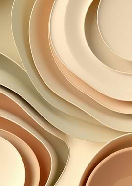 Abstract Beige Wavy Layers
