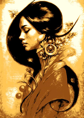 Elegant Woman Portrait in Sepia Tones