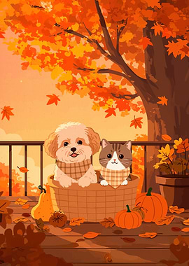 Autumn Pets Basket