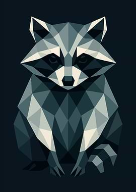 Geometric Raccoon Illustration