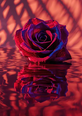 Red Rose Reflection