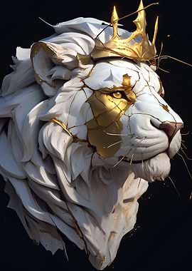 White Lion with Golden Crown