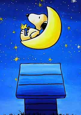 Snoopy and Woodstock on the Moon