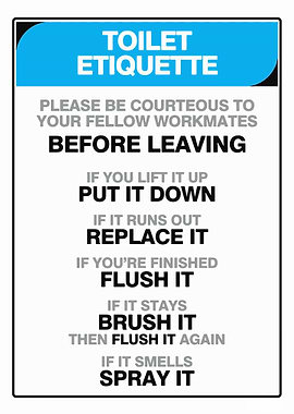 Bathroom Etiquette Poster for Your Workplace