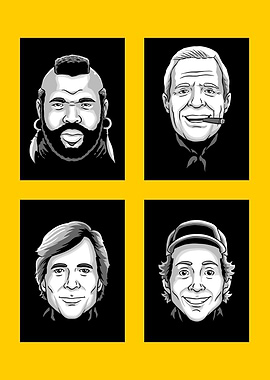 The A-Team Cartoon Portraits