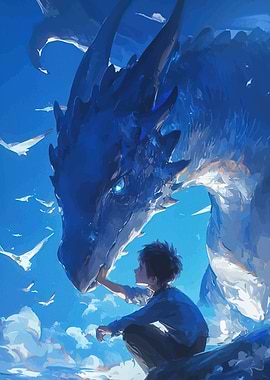 Boy Blue Dragon Friendship