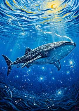 Whale Shark Underwater Painting