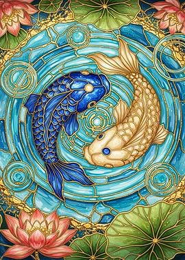Koi Fish Yin Yang Art