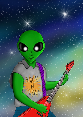 Alien Rock Star in Space