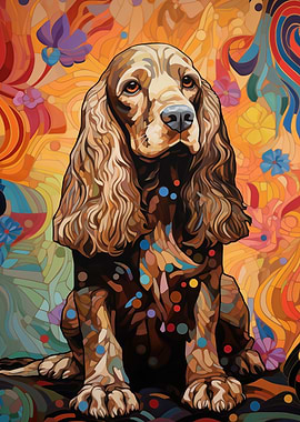 Cocker Spaniel Art Nouveau