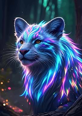 Neon Lion Forest