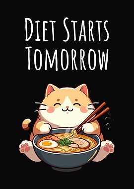Diet Starts Tomorrow Cat Ramen