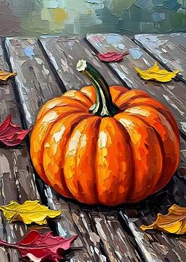 Autumn Pumpkin Still Life Painting