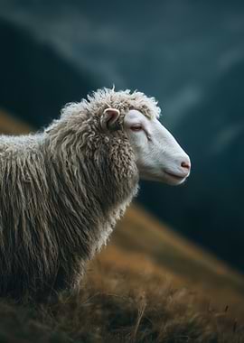 Sheep in Mountain Landscape