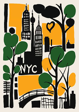NYC Cityscape Illustration