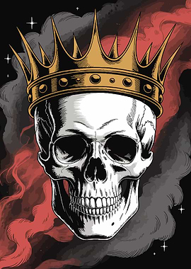 Skull with Crown Illustration