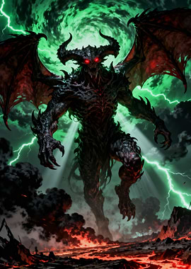 Winged Demon in Hellscape