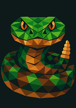 Geometric Snake Illustration