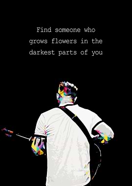 Guitarist with Inspirational Quote