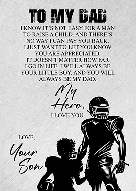 American Football Dad & Son Poster – Perfect Gift for Dad
