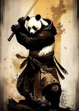 Panda Samurai Warrior