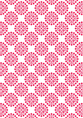 Retro Sunburst Repeat Pattern in Red and White