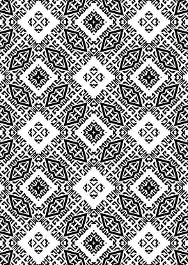 Complex Diamond Grid with Geometric Filigree