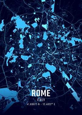 Rome Midnight City Map