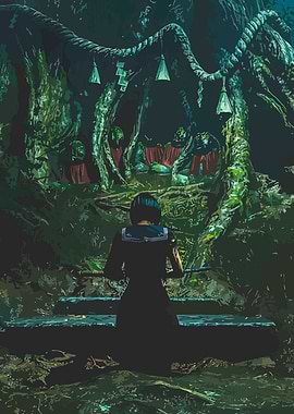 Japanese Shrine with Schoolgirl