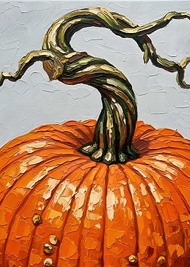 Pumpkin Painting with Textured Brushstrokes