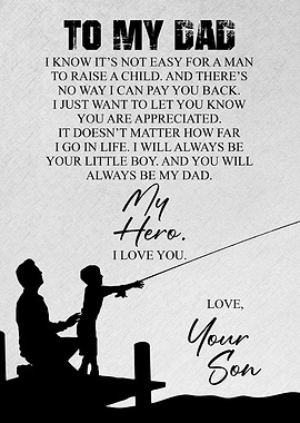 Fishing Dad & Son Poster – Heartfelt Gift for Dad