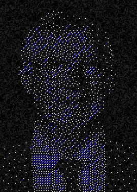 Abstract Portrait with Dots and Lines