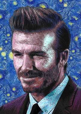 David Beckham Starry Night Portrait