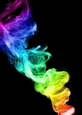Rainbow Smoke on Black Background