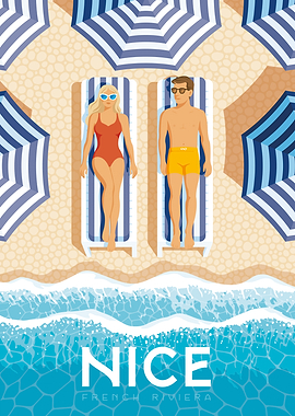 Nice French Riviera Promenade des Anglais Travel Art Print