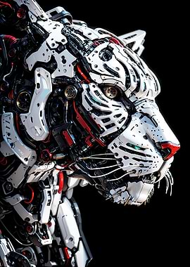 Cybernetic Tiger Head Profile