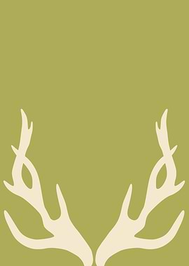 Minimalist Antler Christmas Art – Neutral Scandinavian Holiday Decor