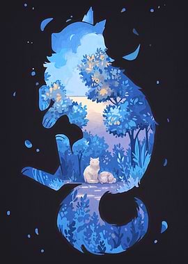 Blue Cat Landscape
