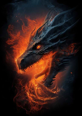 Fiery Dragon Portrait
